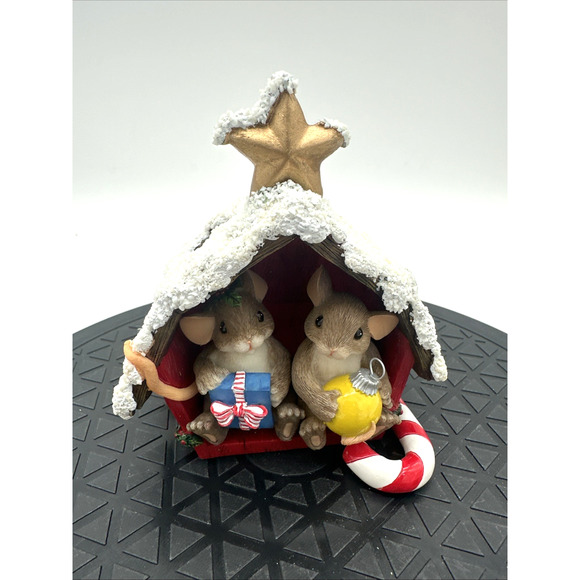 Vtg. Fitz & Floyd Charming Tails “Friend Filled Christmas Barn” Figurine - Picture 1 of 8